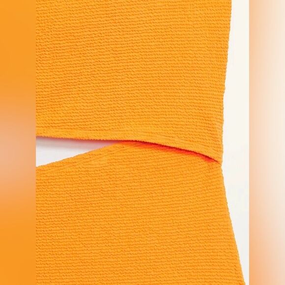 Old Navy Textured Cutout One Piece Swimsuit Citrus Orange Size XL NEW - Picture 11 of 13
